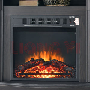 32 inch stand Electric Fireplace TV cabinet with dark brown finish